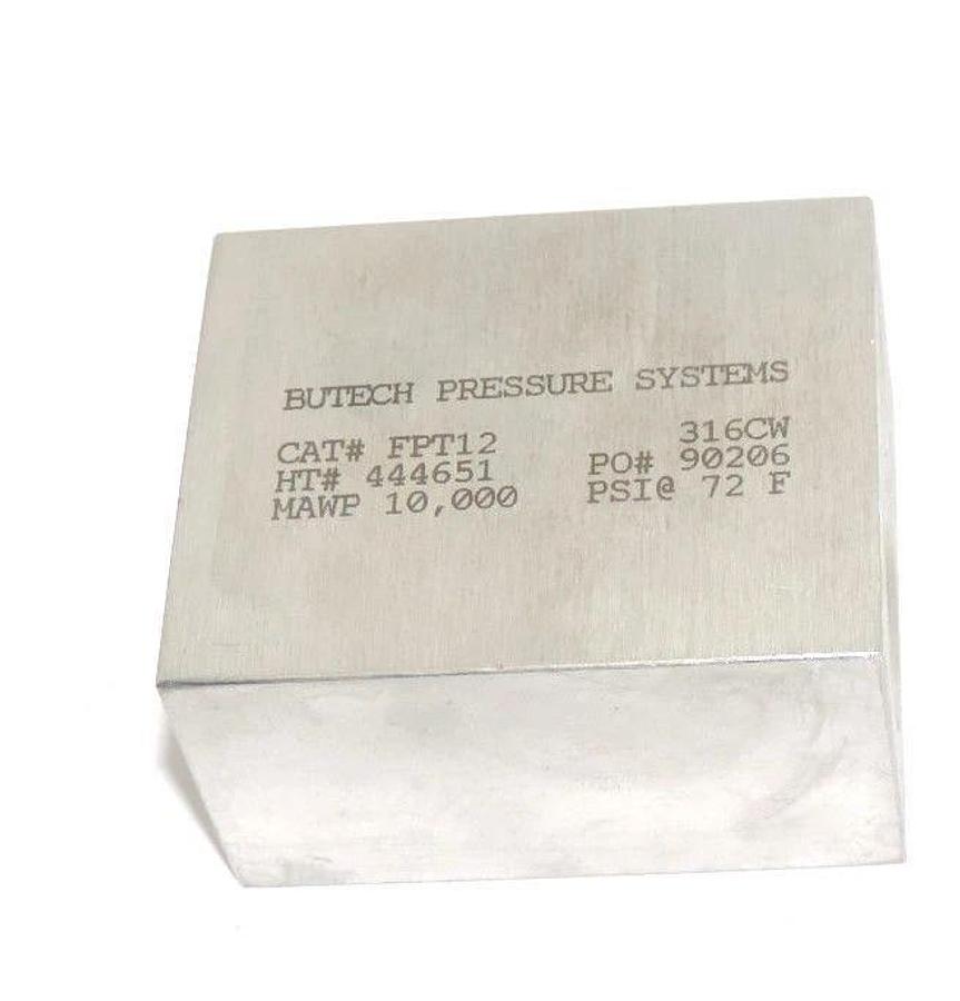 NEW BUTECH PRESSURE SYSTEMS FPT12 FEMALE TEE, HT# 444651, MAWP 10,000