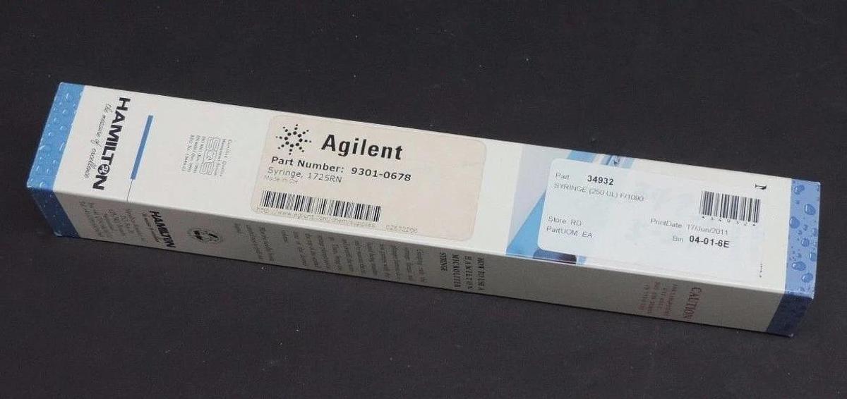 Used NIB HAMILTON AGILENT 9301-0678 SYRINGE 202325 1725 RN HP, 250UL,