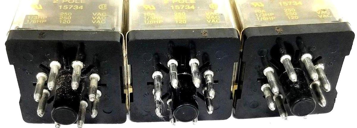 Used LOT OF 3 SQUARE D 8501-KPD12V53 GENERAL PURPOSE RELAY 8501KPD12V53, SER. D, 24V