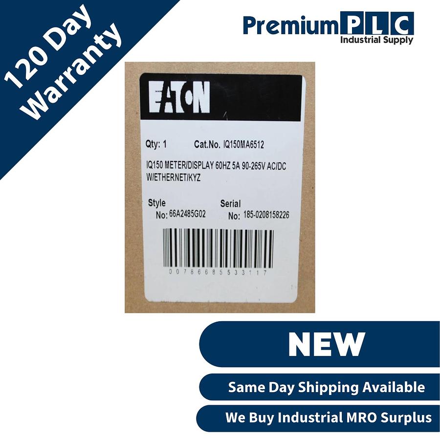 Used NEW EATON IQ150MA6512 IQ150 POWER METER 60HZ 5A 90-265VAC/DC W/ETHERNET/KYZ