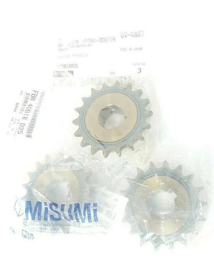 Used LOT OF 3 NEW MISUMI FBN 40B18 D25 FINISHED BORE SPROCKETS FBN40B18D25