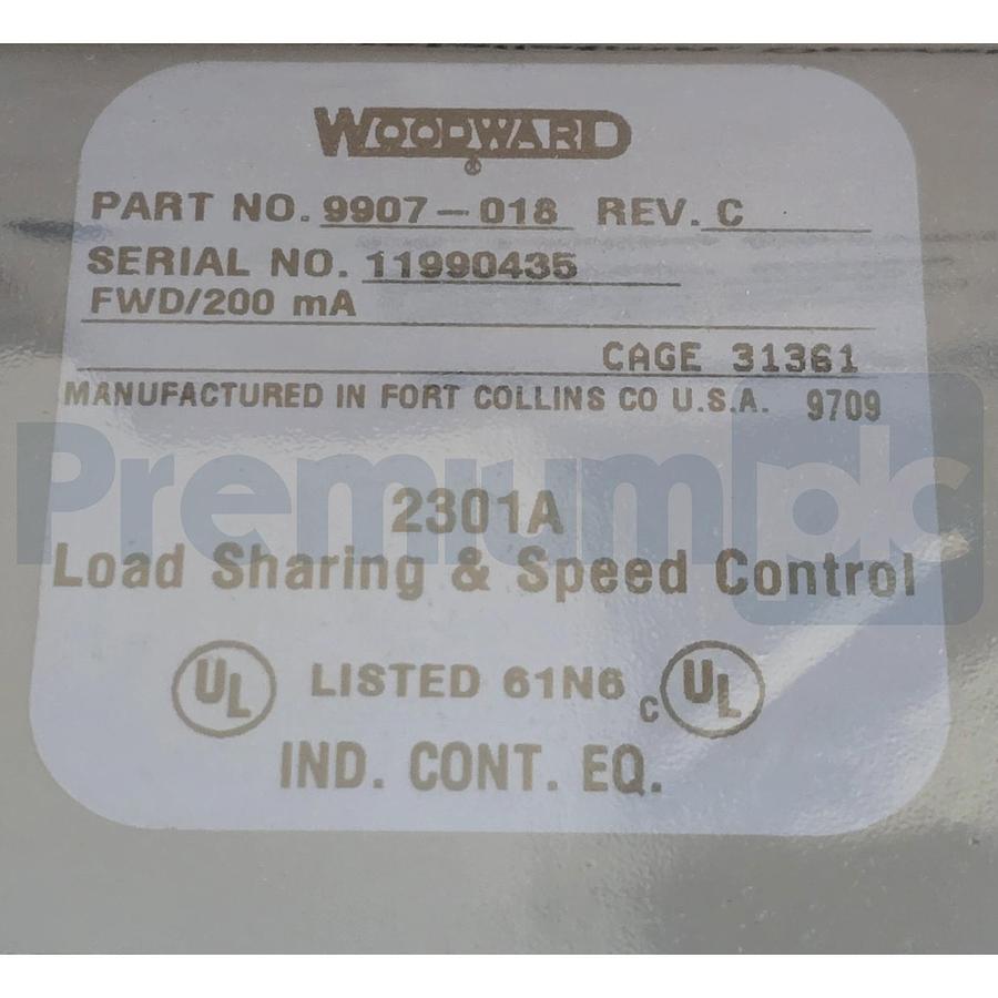 Used Woodward 9907-018 Rev. C | 2301A Low Voltage Load Sharing & Speed Control NSMP