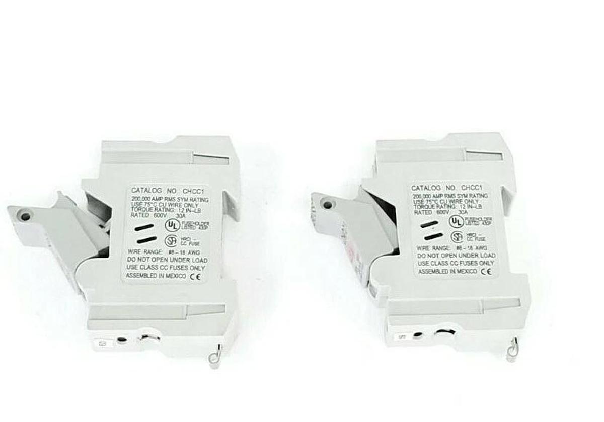 Used LOT OF 2 COOPER BUSSMANN CHCC1 FUSE HOLDERS 30A 600V