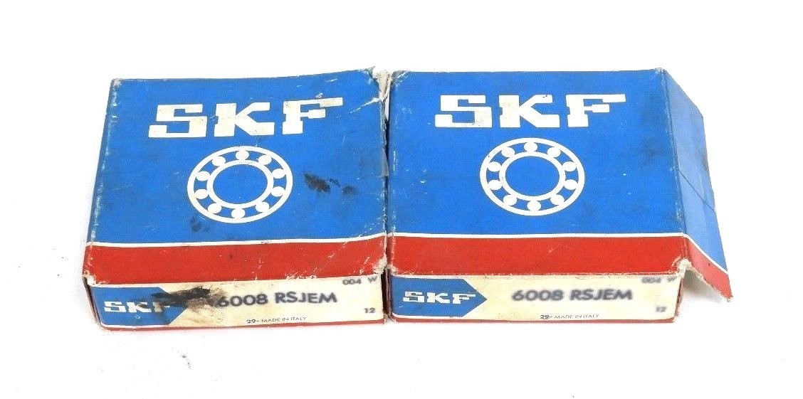 Used LOT OF 2 NEW SKF 6008RSJEM DEEP GROOVE BALL BEARINGS 40MM X 68MM X 15MM