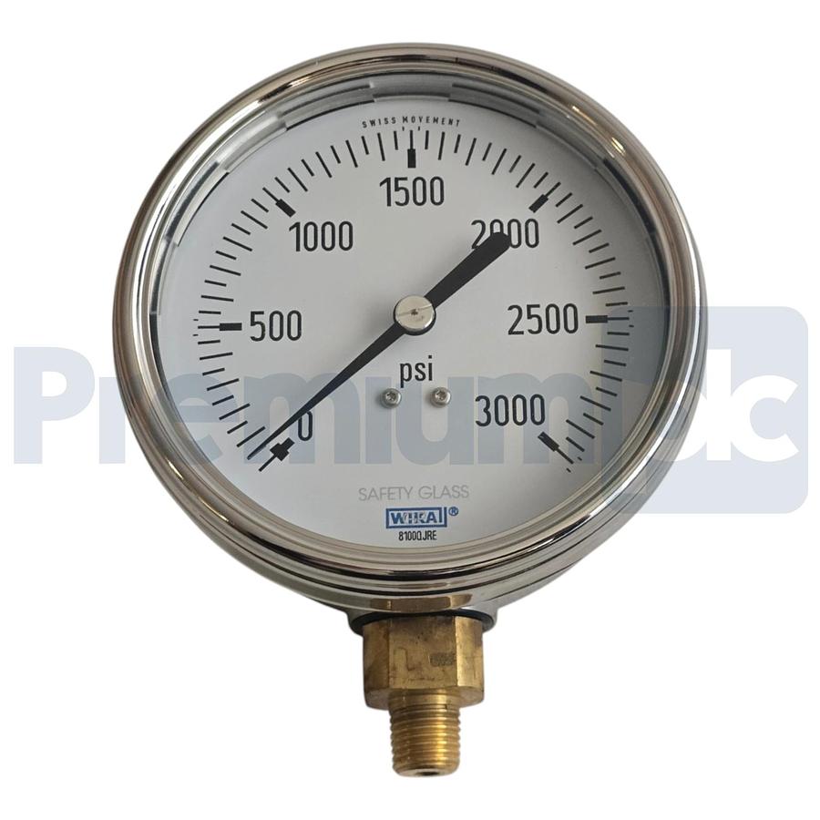 Used WIKA 4212151 Type 212.54 4" Industrial Pressure Gauge 3000 psi 1/4" NPT LM NSMP