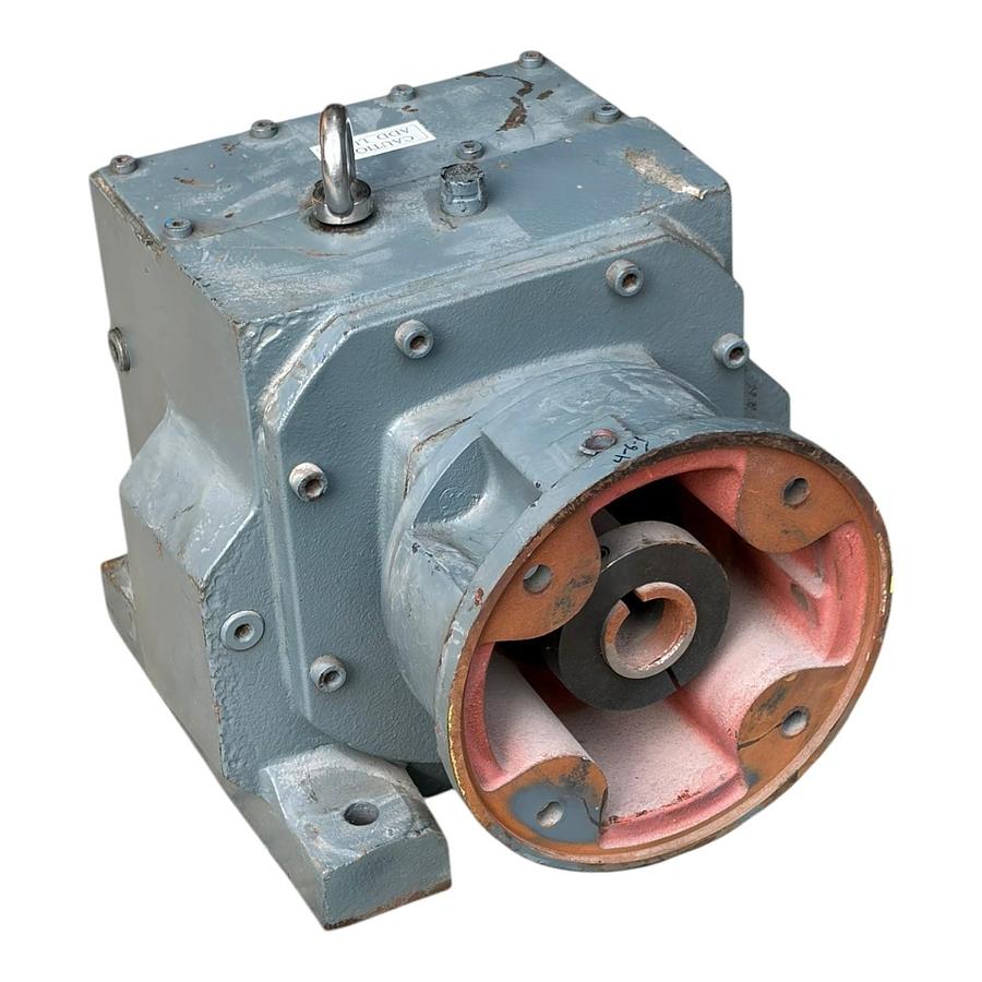 Used Industrial Gray Right Angle Inline Gear Reducer C-Face Input Keyed Shaft Used