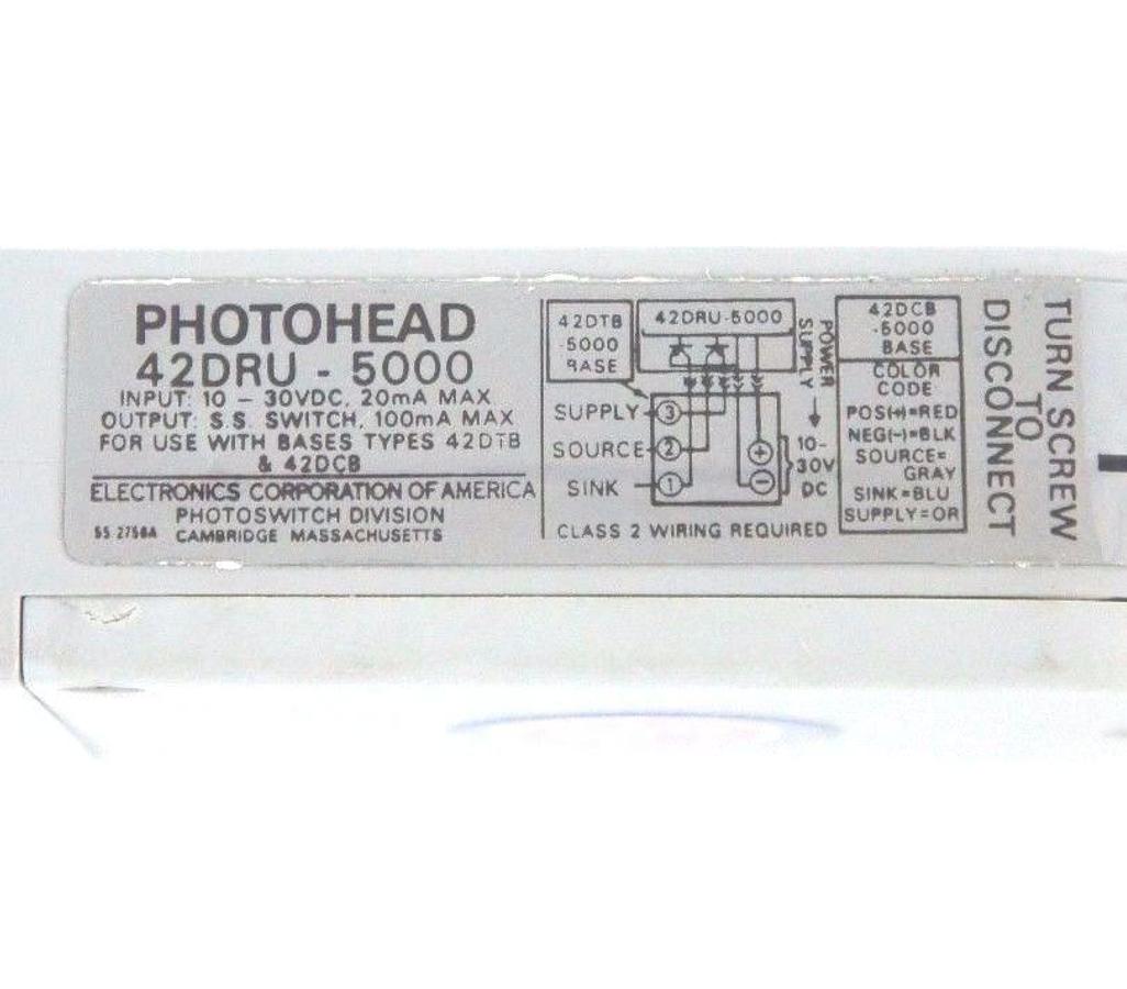 Used NIB ALLEN BRADLEY PHOTOSWITCH 42DRU-5000 PHOTOHEAD 10-30VDC 42DRU5000