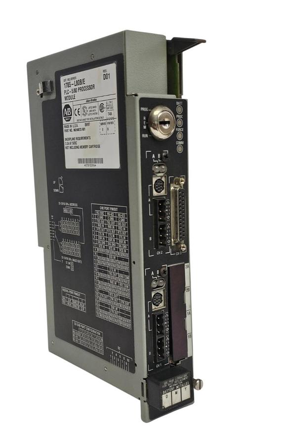 Used ALLEN BRADLEY 1785-L80B /E PLC-5/80 PROCESSOR MODULE REV. D01 F/W REV. B SER. E
