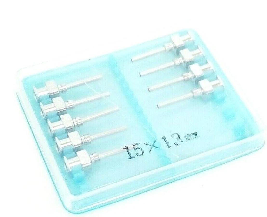 Used LOT OF 9 NEW GENERIC / UC 15x13MM DISPENSING NEEDLES 13MM TUBE LENGTH