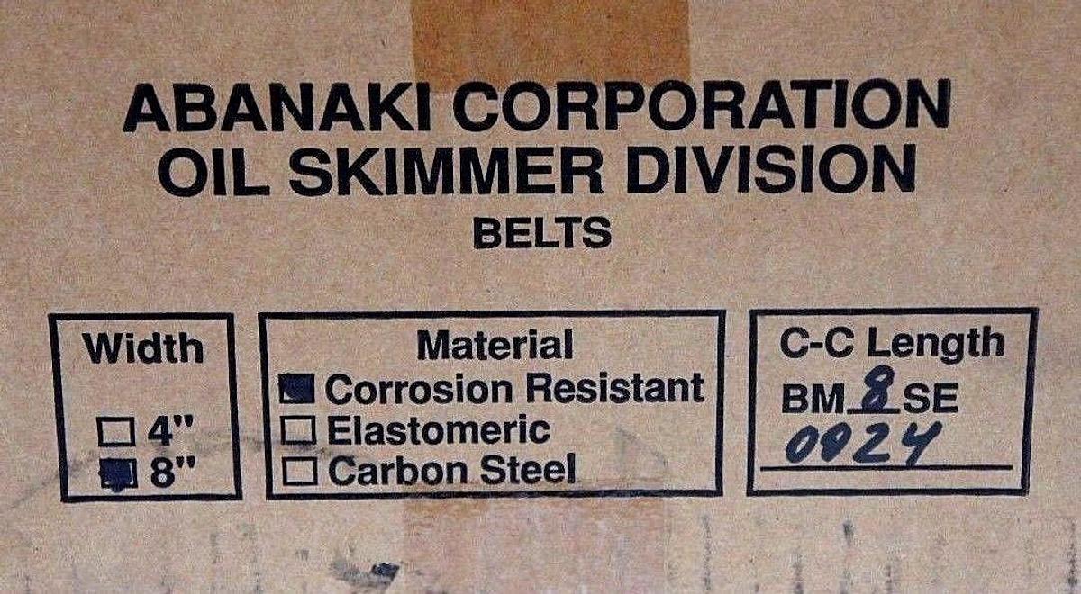 NIB ABANAKI 8'' WIDTH CORROSION RESISTANT BELT C-C LENGTH BM8SE0024 BM8SE