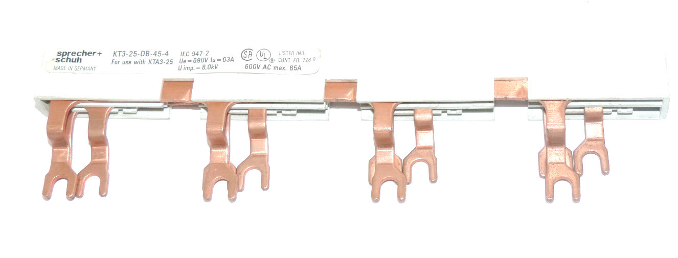 Used SPRECHER + SCHUH KT3-25-DB-45-4 BUS BAR 45MM 65AMP, KT325DB454