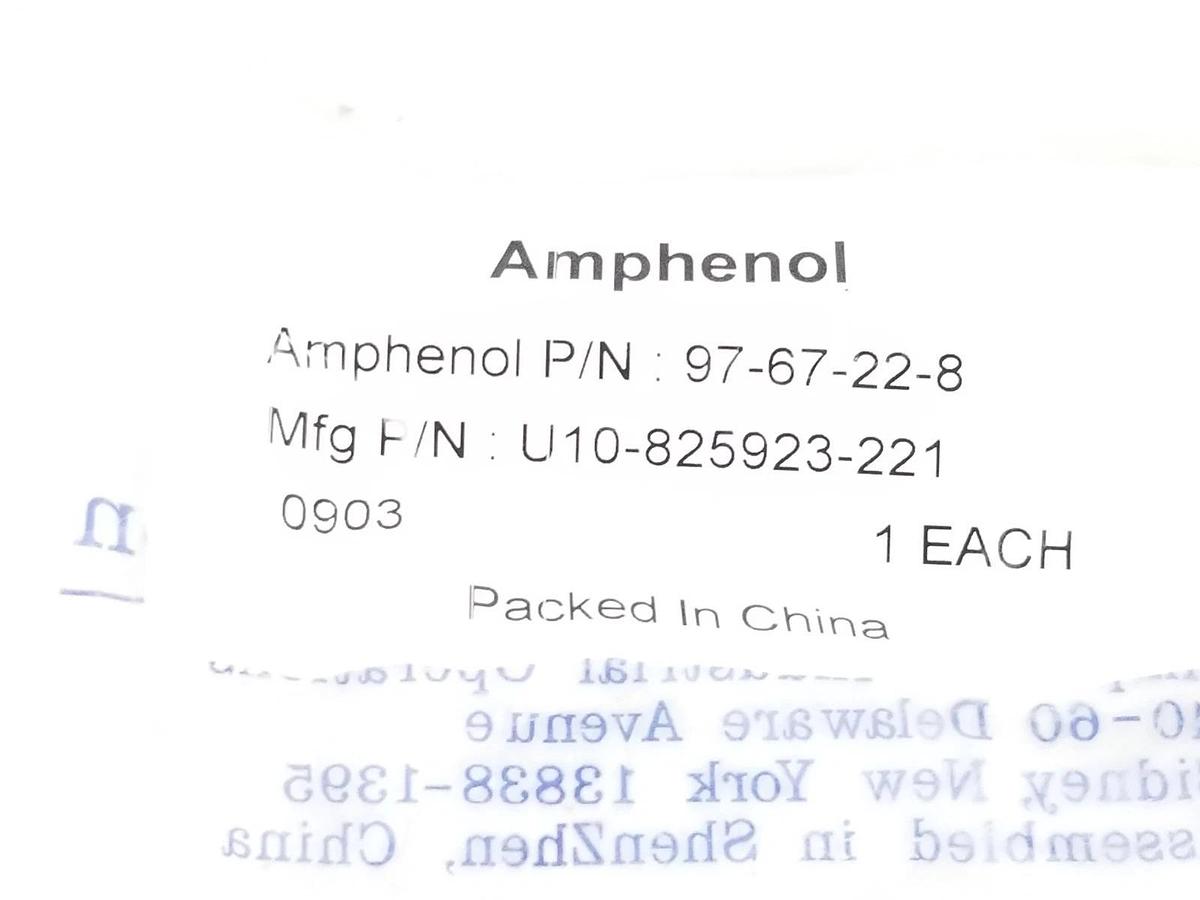 Used NEW AMPHENOL 97-67-22-8 CABLE CLAMP 9767228