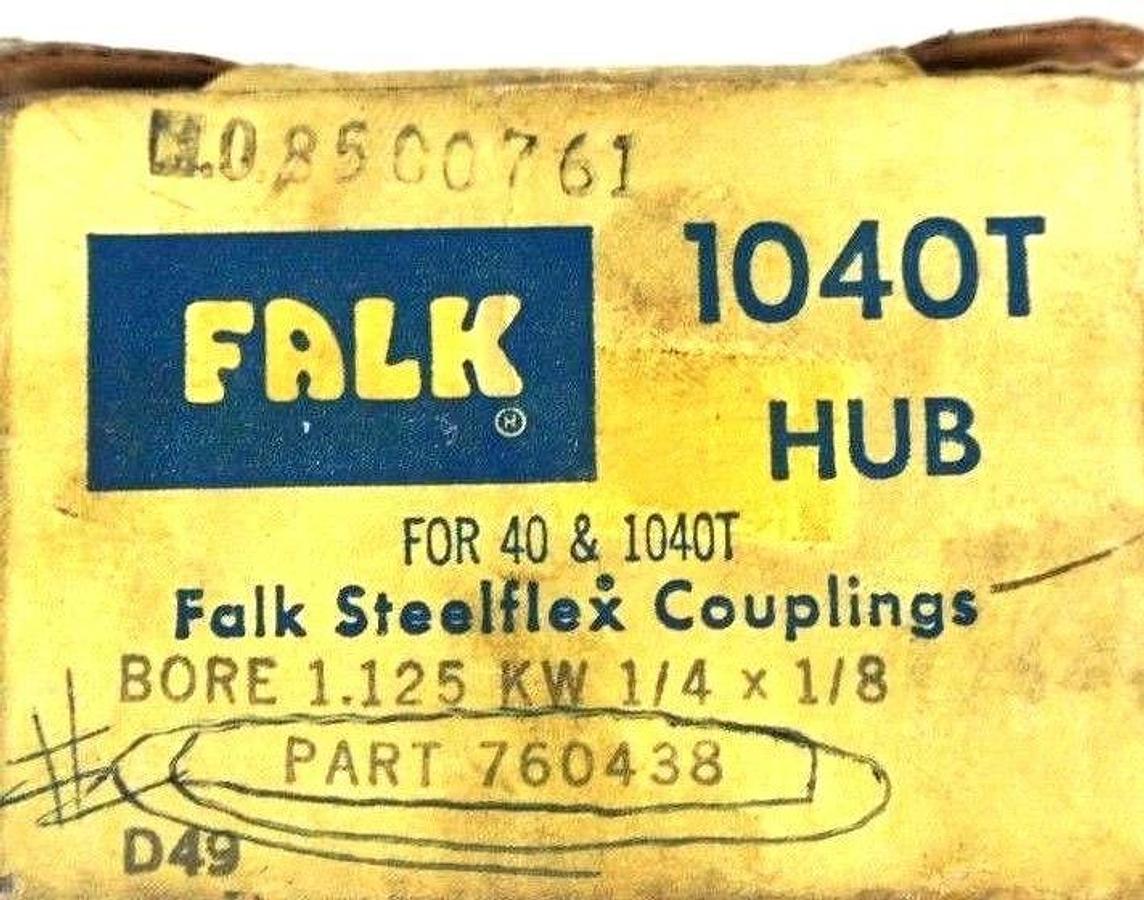 Used NIB FALK 760438 STEELFLEX COUPLINGS 1040T HUB 1.125" BORE