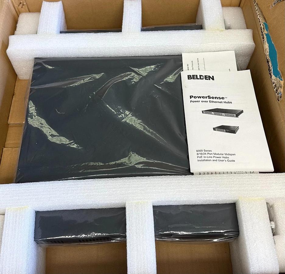 Used NEW BELDEN AX-6508 / AX6508 PowerSense 6000 SERIES ETHERNET HUB 3-SLOT 8-PORT