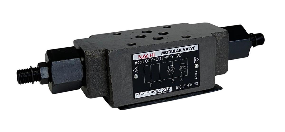Used NACHI OCY-G01-W-Y-20 / OCYG01WY20 HYDRAULIC MODULAR FLOW CONTROL VALVE NSNP