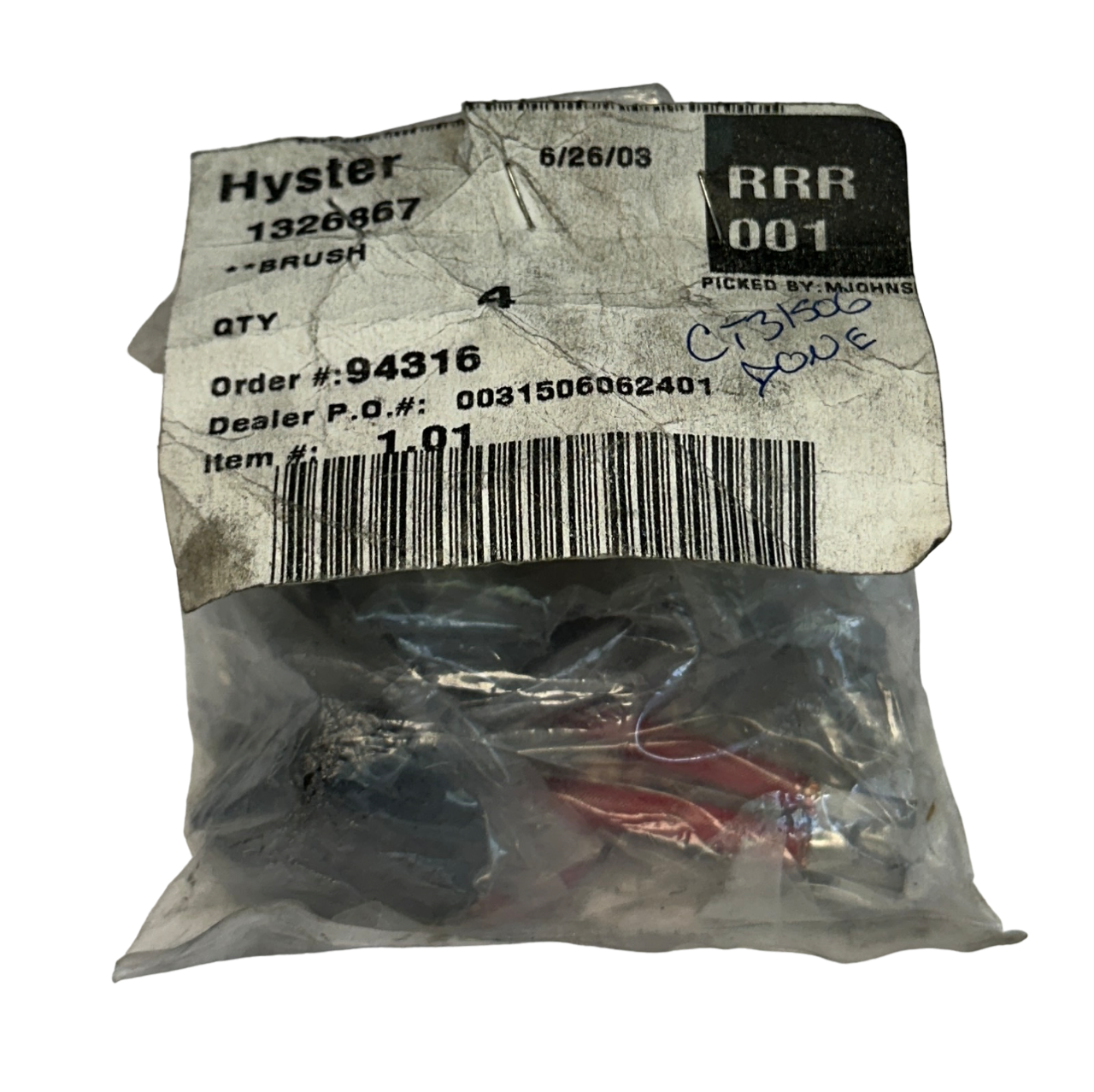 Used 4 HYSTER 1326867 / HY1326867 OEM BRUSHES FOR FORKLIFT NSMP