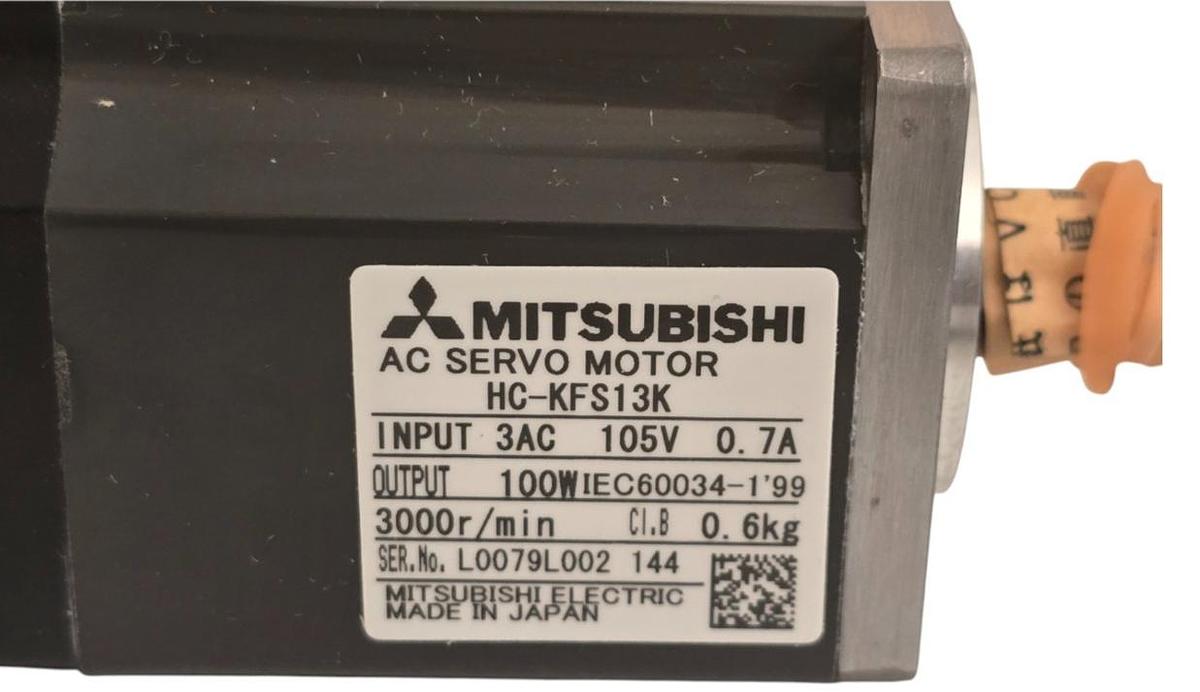 Used MITSUBISHI ELECTRIC HC-KFS13K / HCKFS13K MELSERVO J2S AC SERVO MOTOR 100W NSMP
