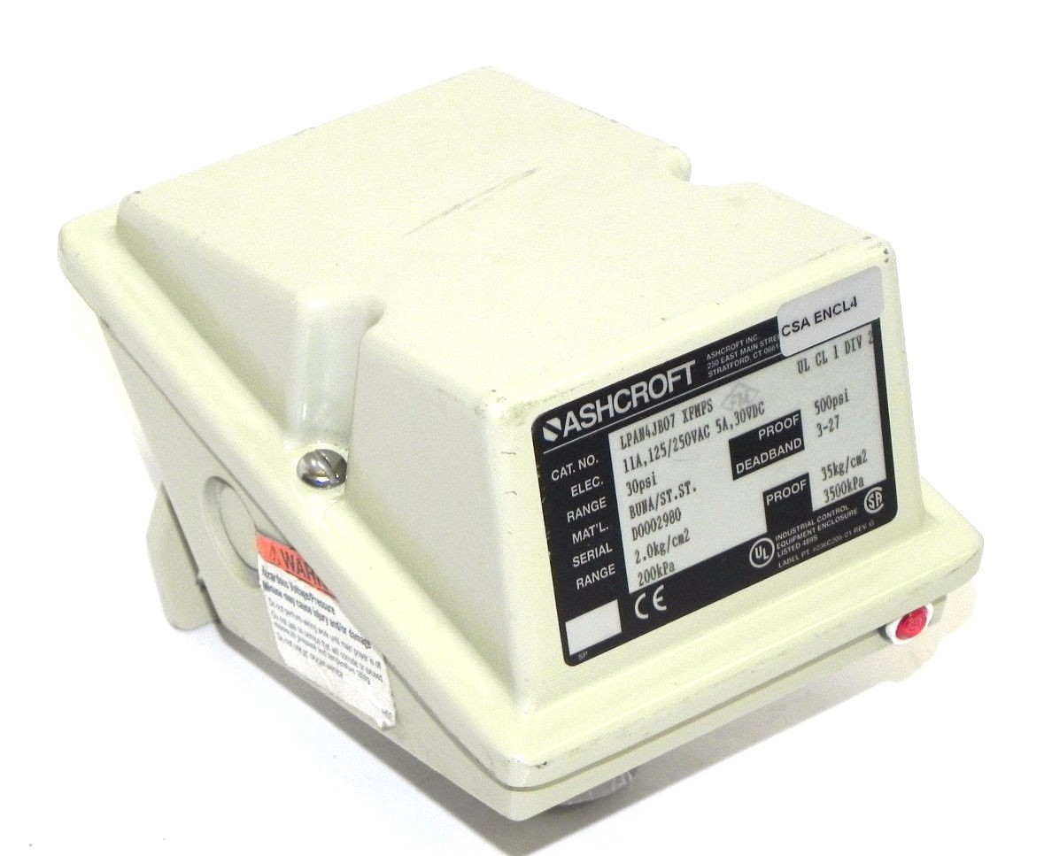 Used NEW ASHCROFT LPAN4HB07 XFMFS PRESSURE SWITCH LPAN4HB07XFMFS