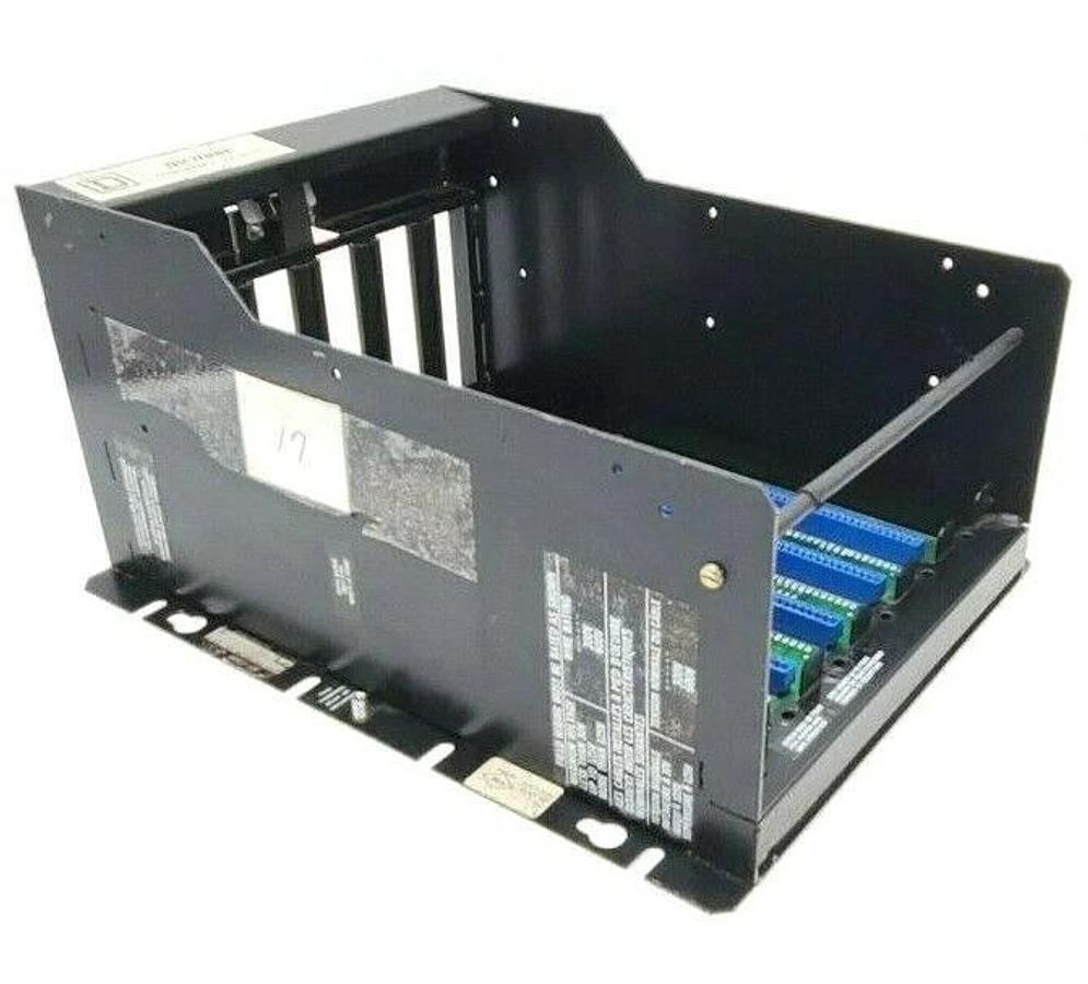 Used SQUARE D SYMAX 8030 RRK-100 SER. 03 5-SLOT REG. RACK CHASSIS ASSEMBLY 8030RRK100