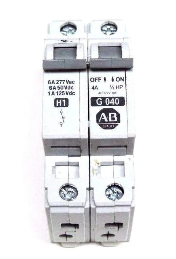 Used ALLEN BRADLEY 1492-ABC-H1 SER. B CIRCUIT BREAKER W/ 1492-CB1-G-040 SER. C