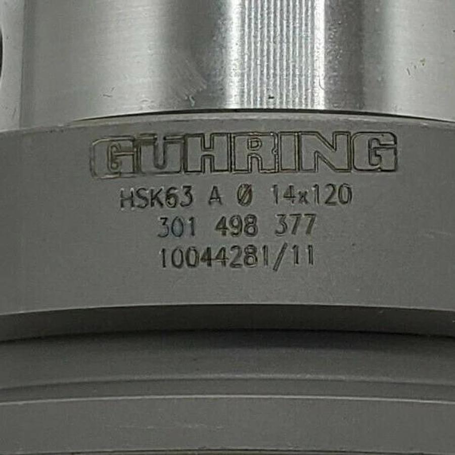 NEW GUHRING HSK63-A 0 14X120 TOOL HOLDER ASSY CT-62595 W/ CT-62596 14MM STEPDRIL