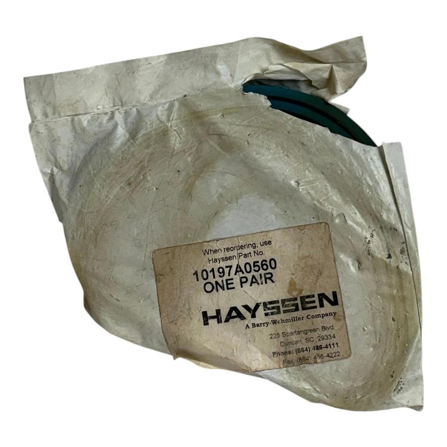 Hayssen 10197A0560 VFFS Green Linatex Film Pull Drawdown Belts - Pair of 2
