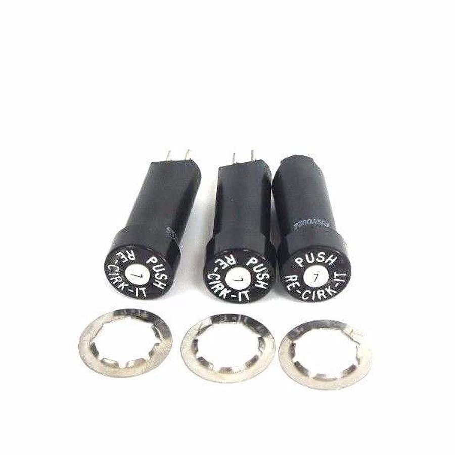 LOT OF 3 NEW EATON HEINEMANN KD1-7 CIRCUIT PROTECTORS, RE-CIRK-IT, 32VDC, 7A