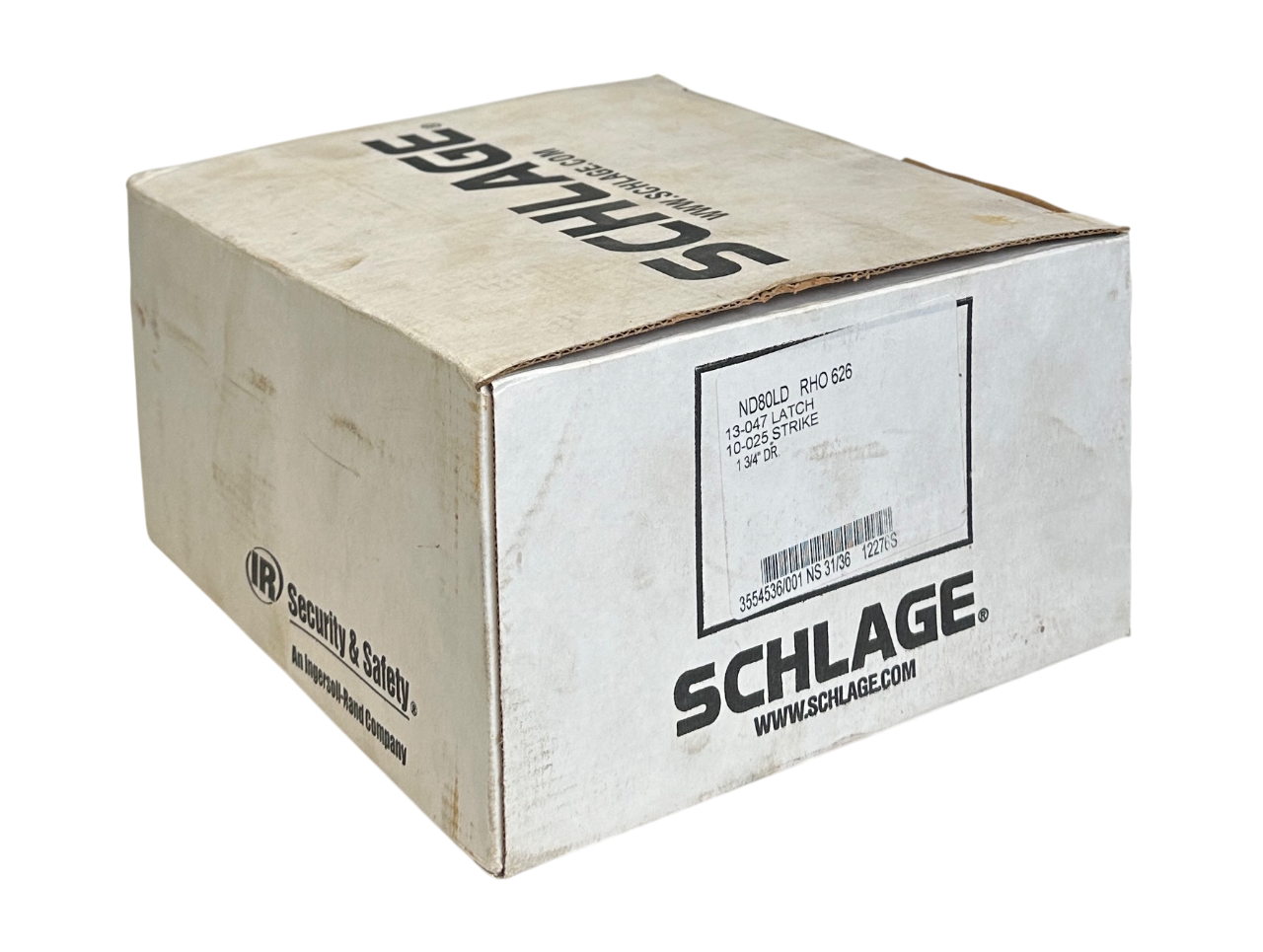 Used SCHLAGE ND80LD RHO 626 STOREROOM LOCK 13-047 LATCH 10-025 STRIKE 1-3/4'' DR NSMP