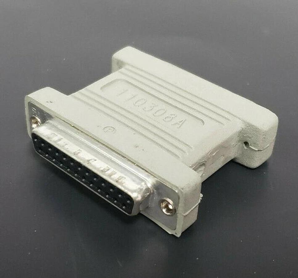 Used SCHNEIDER ELECTRIC 940-0017A GREY ADAPTOR DB9-M TO DB25-F W/ 110308A PLUG