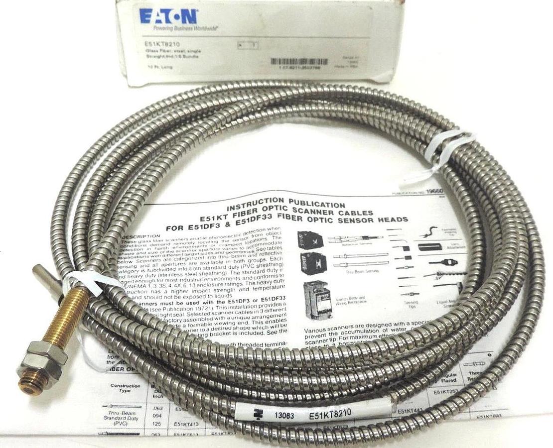 Used NIB EATON E51KT8210 FIBER OPTIC SCANNER 10FT. LONG