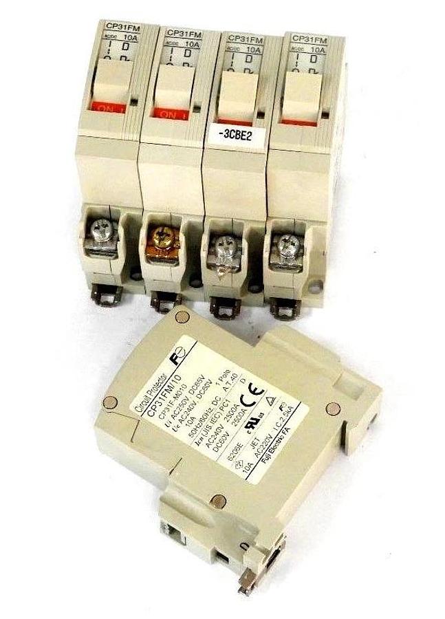Used LOT OF 5 FUJI ELECTRIC CP31FM/10 CIRCUIT PROTECTORS
