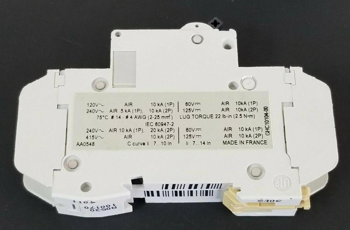 Used LOT OF 4 MERLIN GERIN CAT. NO. 60109 MULTI9 C60 CIRCUIT BREAKERS C8A 240V/60V
