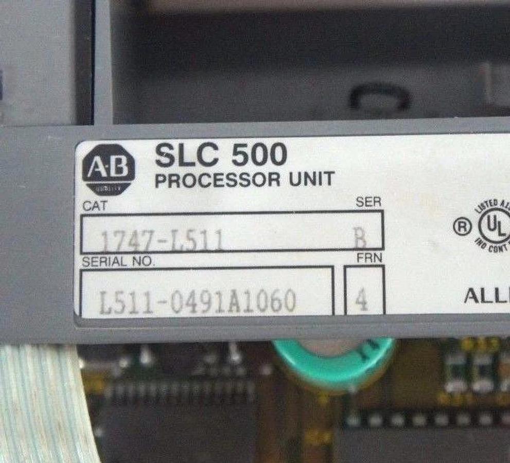 Used ALLEN BRADLEY 1747-L511 SER. B, FRN. 4 PROCESSOR UNIT W/ 1747-M1 & 40845-939-06