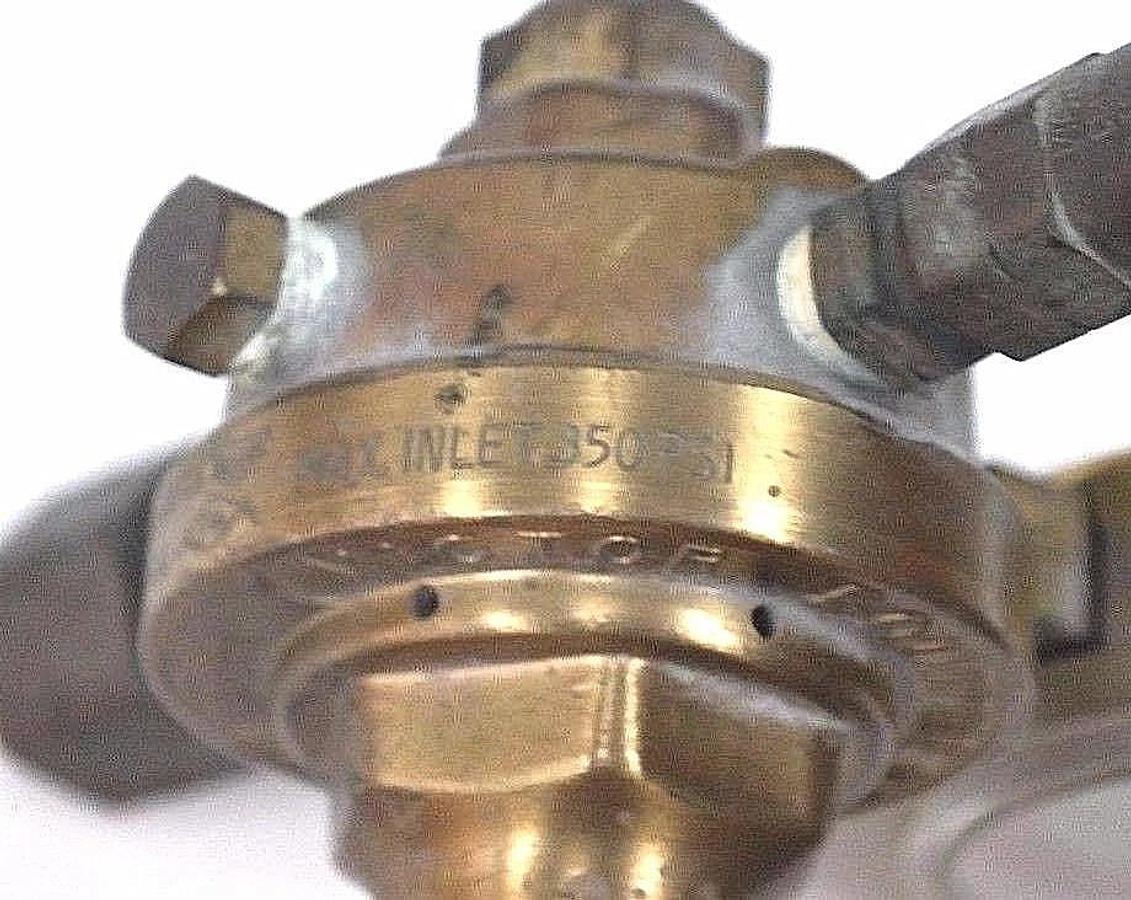 Used VICTOR EQUIPMENT S510A COMPRESSED GAS REGULATOR 304161, 350PSI W/ GAUGE