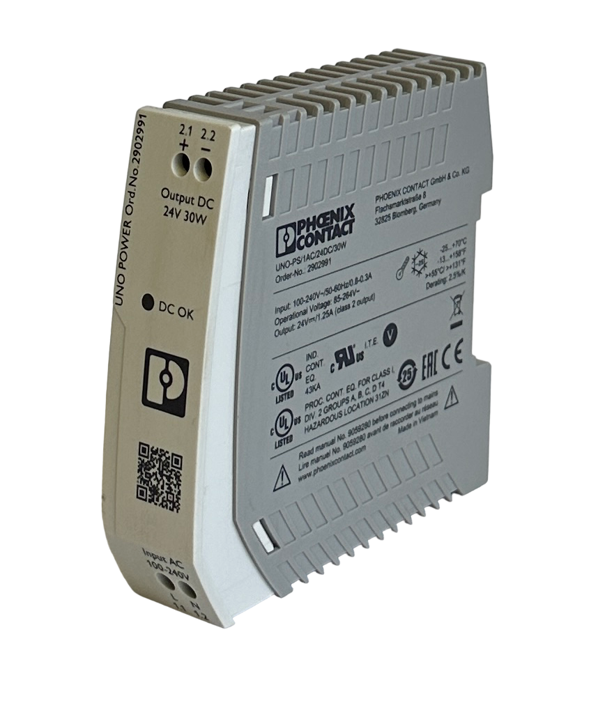 Used NEW PHOENIX CONTACT UNO-PS/1AC/24DC/30W / 2902991 UNO POWER SUPPLY 100-240V