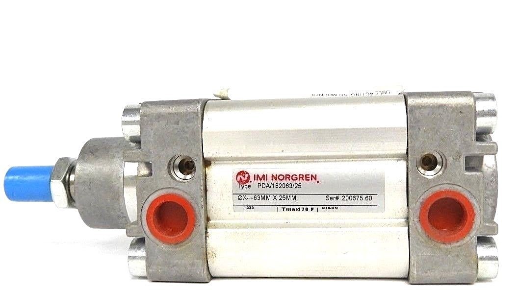 Used NEW NORGREN PDA/182063/25 AIR CYLINDER 63MM BORE, 25MM STROKE, DOUBLE ACTING