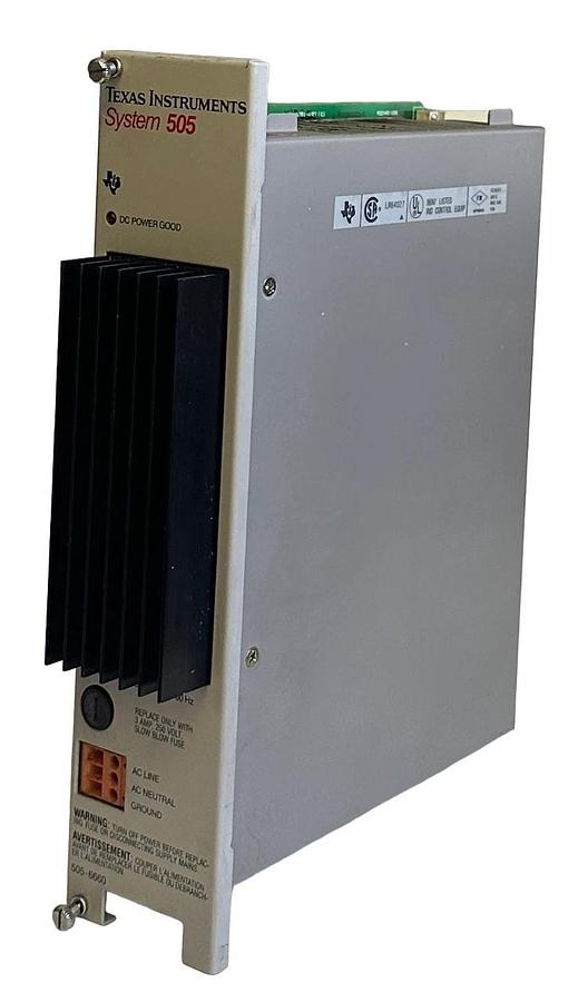 Used TEXAS INSTRUMENTS MODEL 505-6660 / 5056660 System 505 POWER SUPPLY 110/220VAC