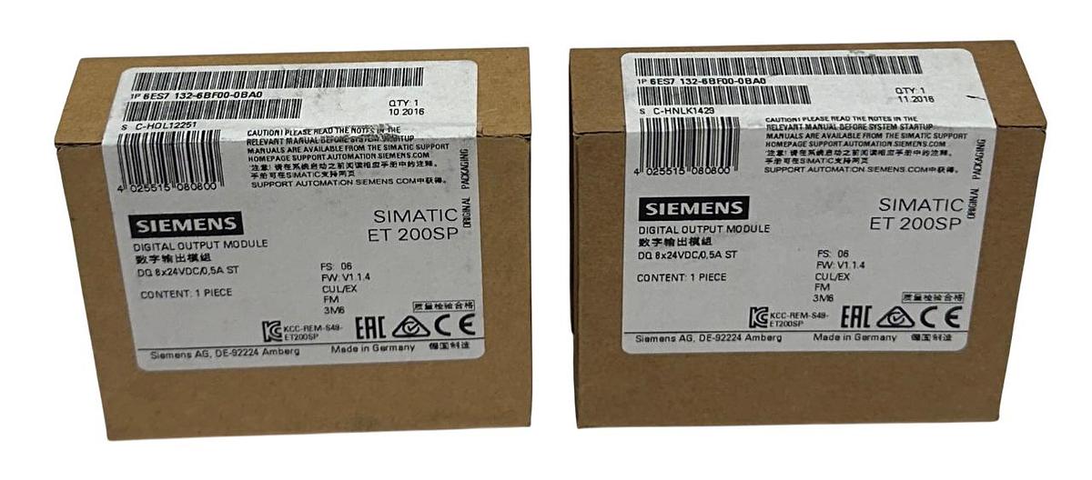 2 SIEMENS 6ES7 132-6BF00-0BA0 SIMATIC ET200SP DIGITAL OUTPUT MODULES 24VDC NSFS