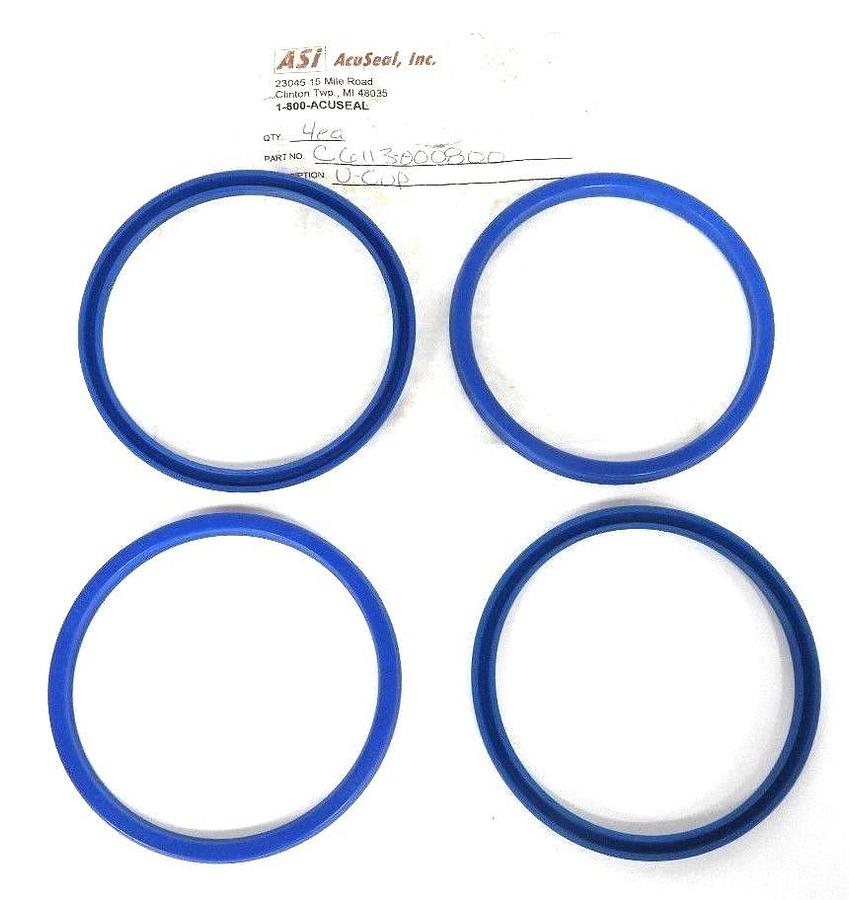 LOT OF 4 NEW ASI ACUSEAL, INC. C6113-000800 U-CUPS