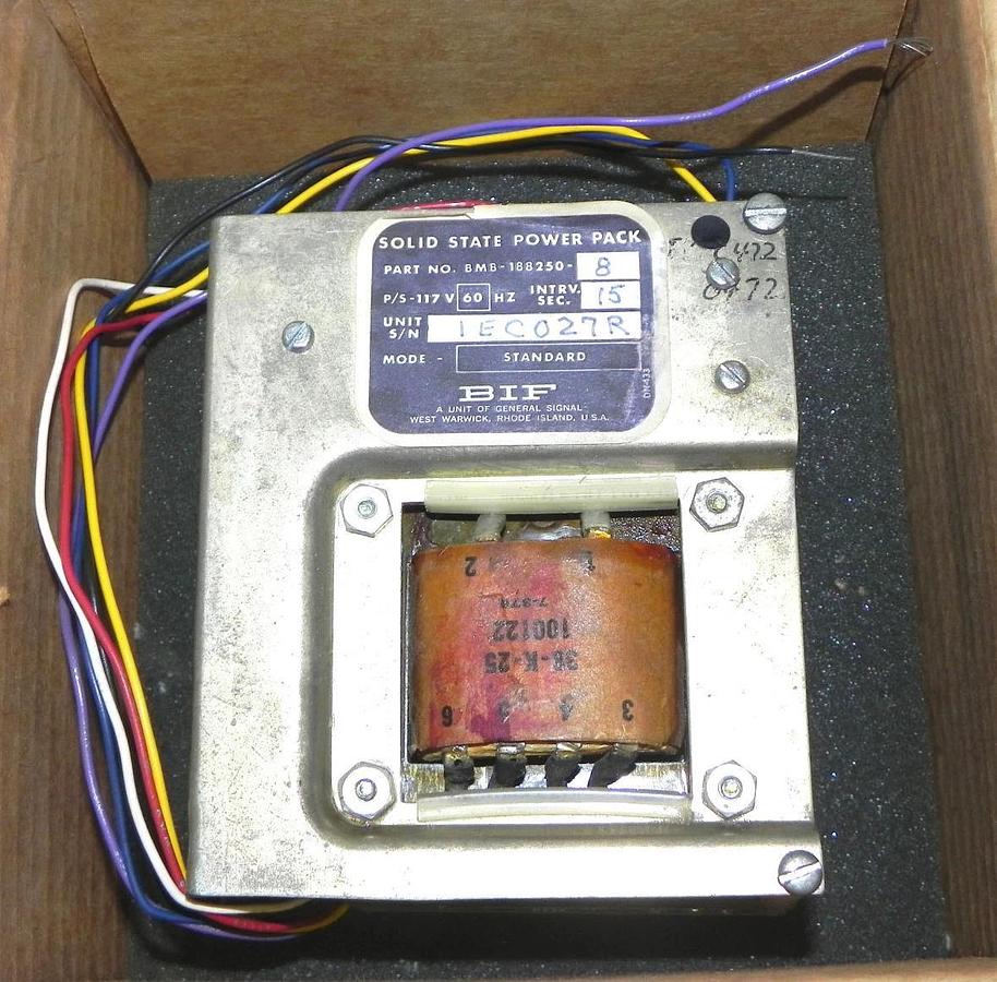 Used BIF BMB-188250-8 SOLID STATE POWER PACK P/S-117V 60HZ INTRV. SEC. 15