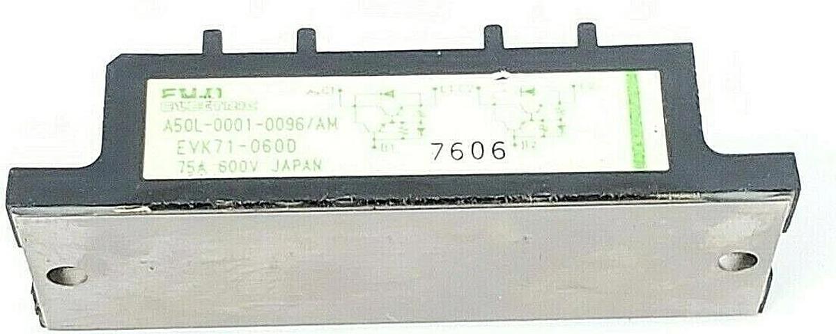 Used FANUC FUJI ELECTRIC A50L-0001-0096/AM POWER BLOCK 75AMP 600V, EVK71-060D