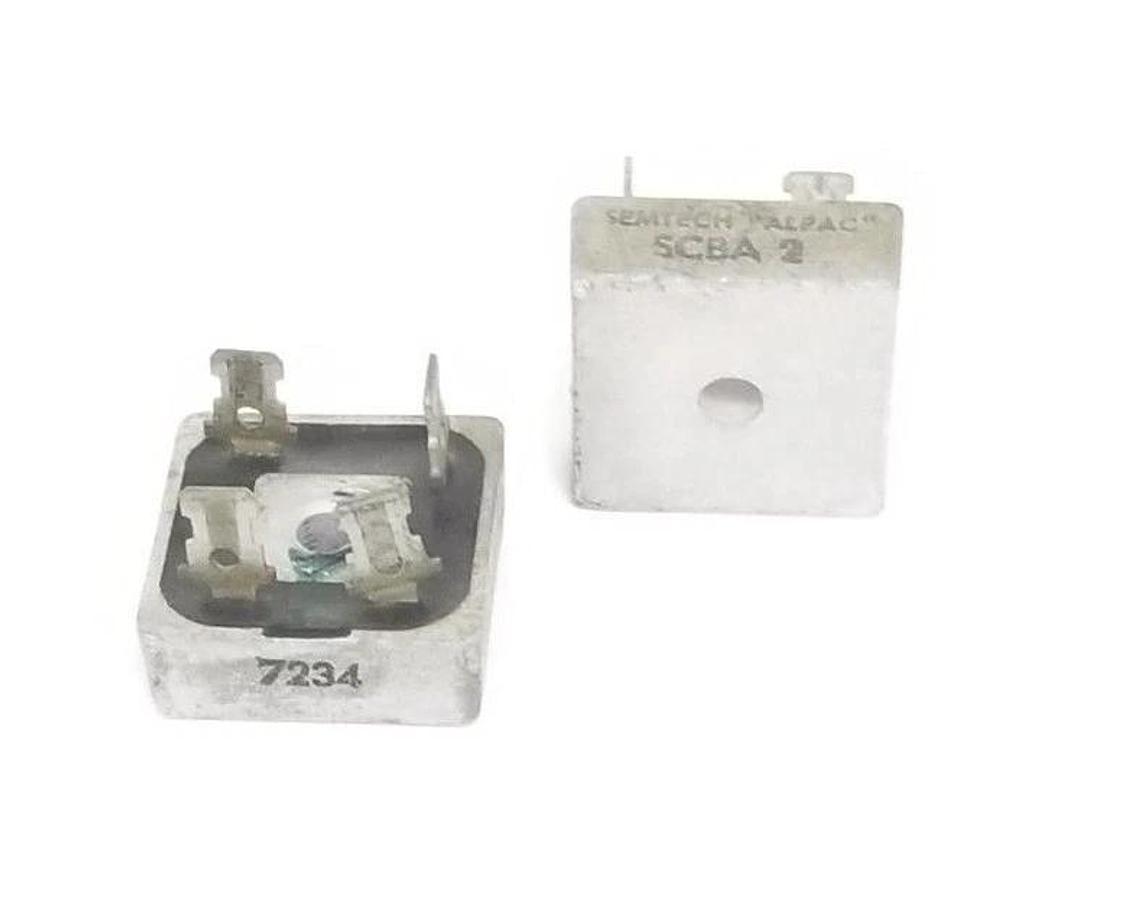 Used LOT OF 2 SEMTECH SCBA-2 BRIDGE RECTIFIERS 200-600V 25AMP 1PHASE "ALPAC" SCBA2