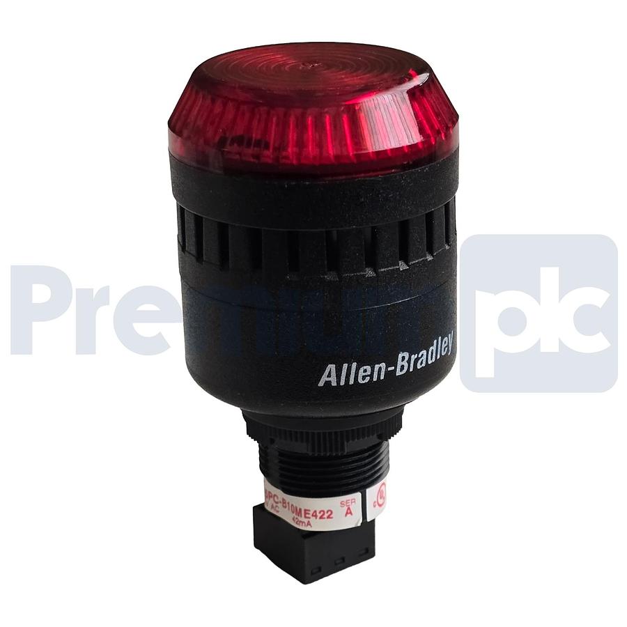 Used Allen-Bradley 855PC-B10ME422 /A Light & Sound Comb Alarm w/Red LED 120V AC NSNP