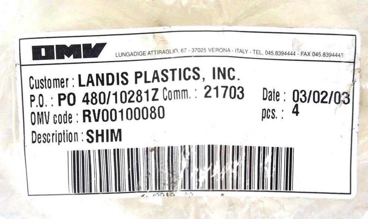 LOT OF 4 NEW OMV RV00100080 SHIMS