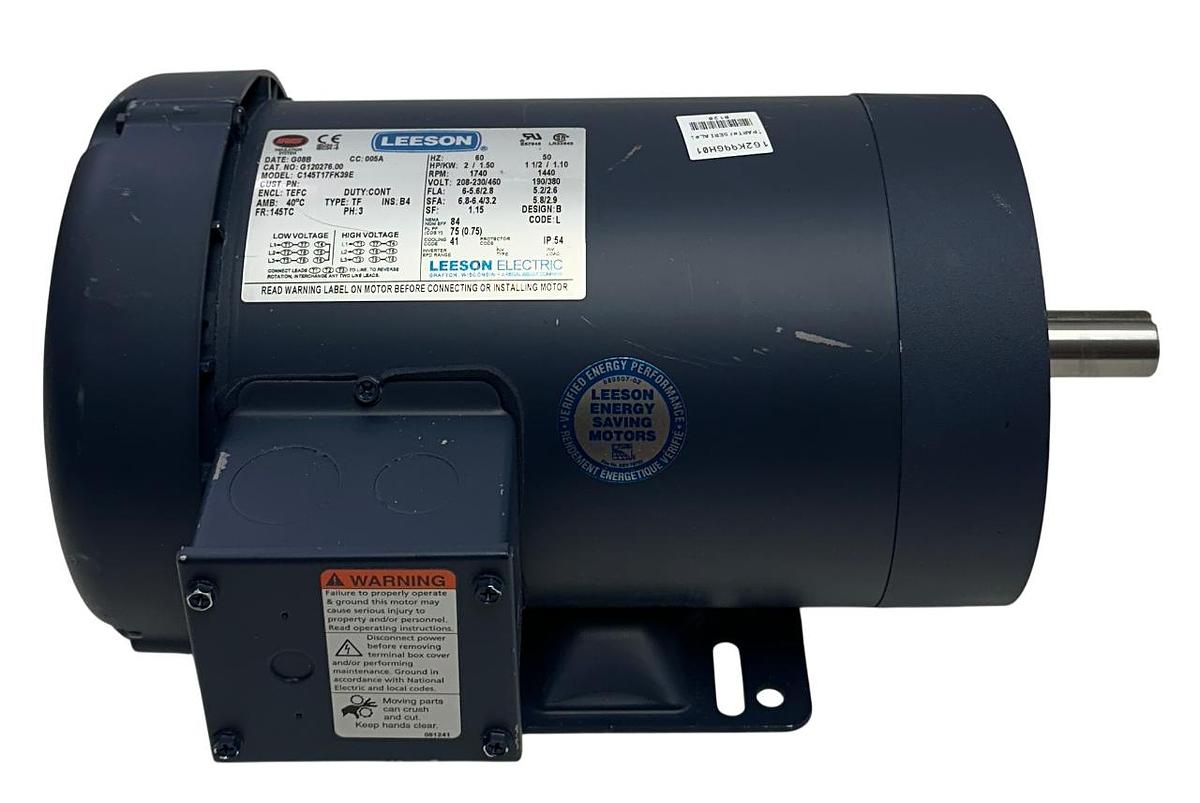 Used LEESON G120276.00 / C145T17FK39E INDUSTRIAL ELECTRIC MOTOR 2HP/1.5kW 3PH NSNP