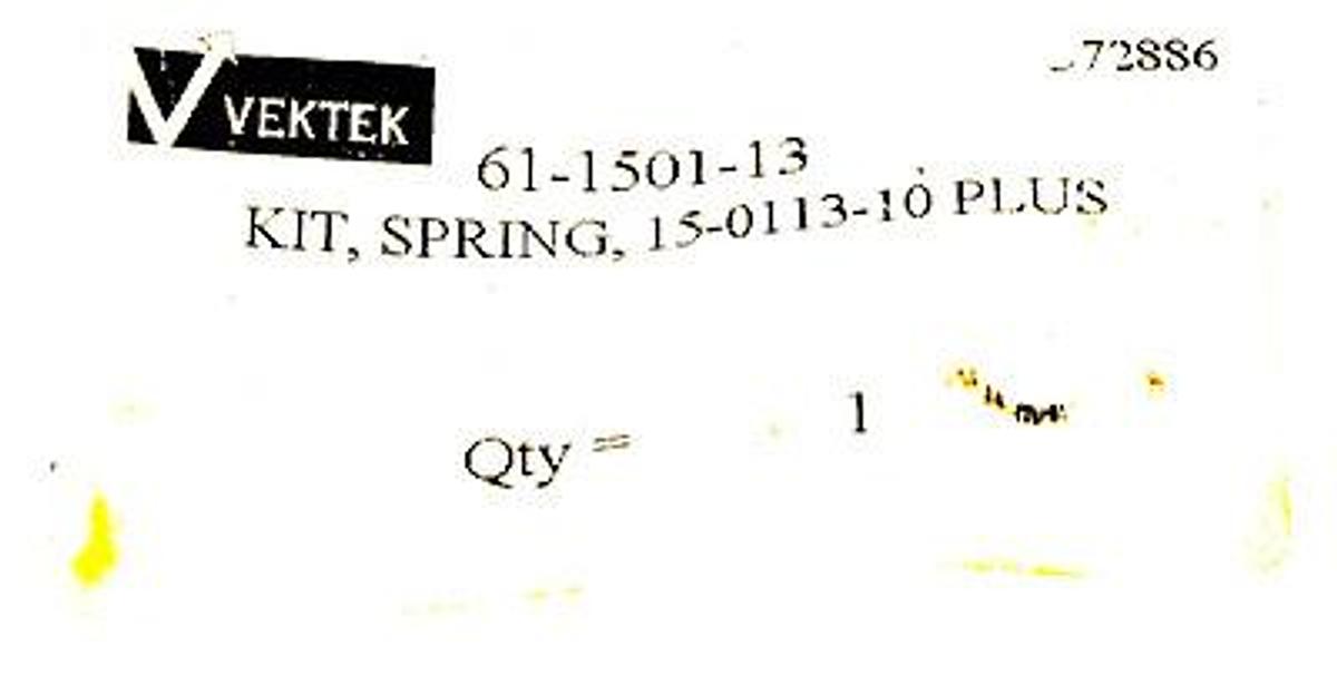 Used NEW VEKTEK 61-1501-13 SPRING KIT 61150113 15-0113-10 PLUS
