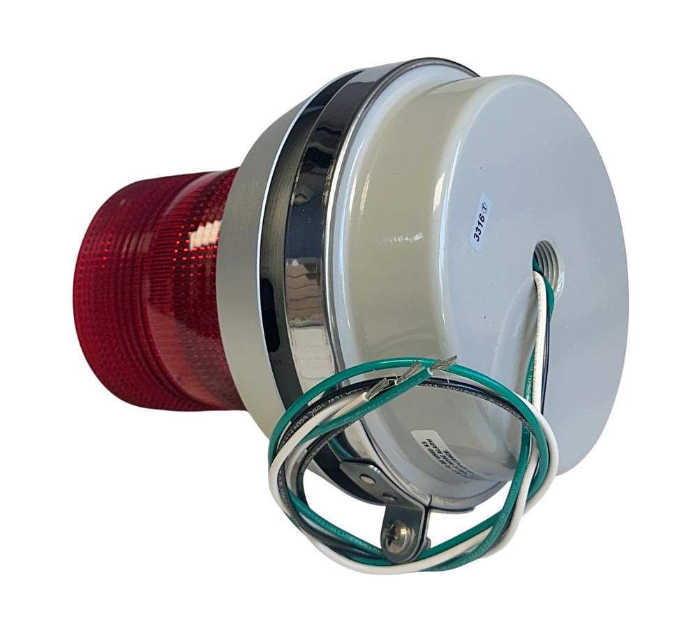 Used EDWARDS SIGNALING 51XBRFR120A XTRA-BRITE LED FLASHING RED W/ HORN 120VAC NSNP