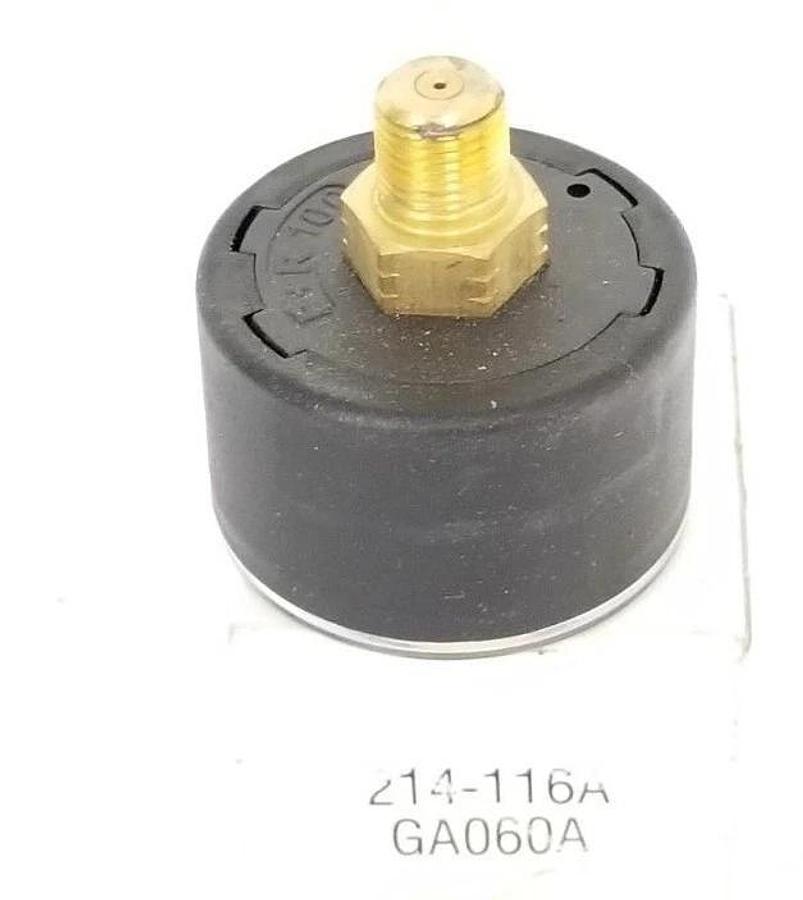 Used NIB NUMATICS 214-116A GAUGE 2'', 1/4'' THD, 0-60PSIG, 0-4BAR, 214116A