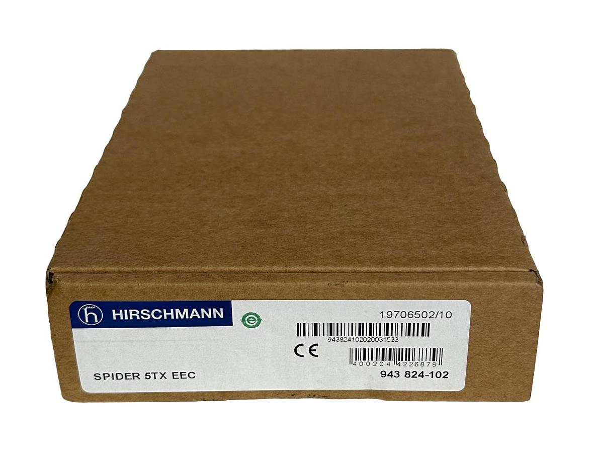 Used NEW HIRSCHMANN SPIDER 5TX EEC 5-PORT EtherNet SWITCH 943 824-102 / 943824102