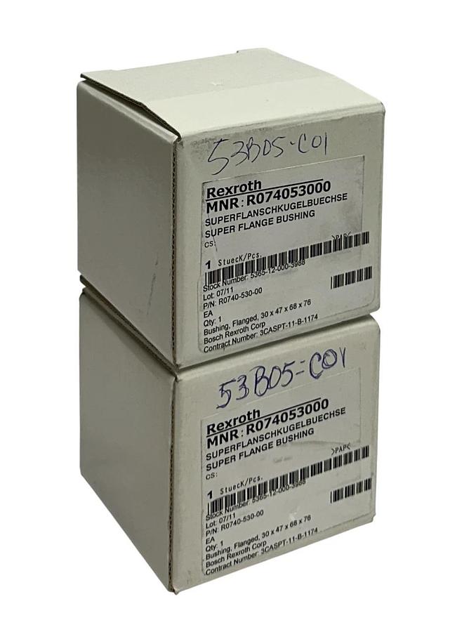 2 BOSCH REXROTH R074053000 LINEAR SUPER FLANGE BUSHINGS 30mm DIAMETER NSMP
